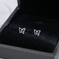 Elegant Mini Butterfly Alloy Stud Earrings For Women Simple Daily Commuter Student Jewelry Earrings view 2