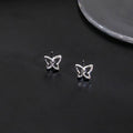 Elegant Mini Butterfly Alloy Stud Earrings For Women Simple Daily Commuter Student Jewelry Earrings view 3