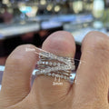 New Ultra Sparkly Multi Layer Wrap Cross Line Ring For Women European American Creative Jewelry view 5