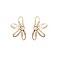 Elegant Vintage Hollow Flower Alloy Drop Earrings For Women, Exaggerated Geometric Petal Statement Earrings view 5