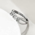 Mother's Day Gift Micro Paved Zircon I Love Mom Letter Ring Special MOM Series Women's Ring view 3
