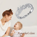 Mother's Day Gift Micro Paved Zircon I Love Mom Letter Ring Special MOM Series Women's Ring view 2