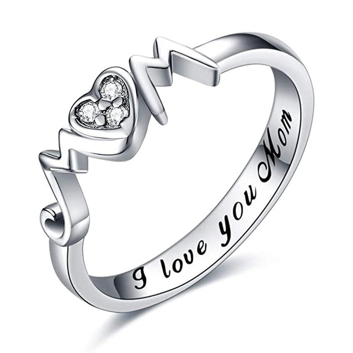 Mother's Day I Love You Mom Wish Ring, Special MOM Series Delicate Gift Jewelry For Women