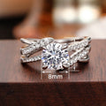 European American Fashion Cross Arm Heart Ring, Romantic Open Finger Jewelry For Women view 4