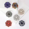 Alloy Crystal Glass Flower Brooch For Fashion Clothing Accessories view 2