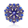 Alloy Crystal Glass Flower Brooch For Fashion Clothing Accessories view 1