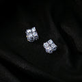 Elegant Luxury 3D Square Micro Pave Zircon Crystal Hollow Design Silver Needle Stud Earrings view 2