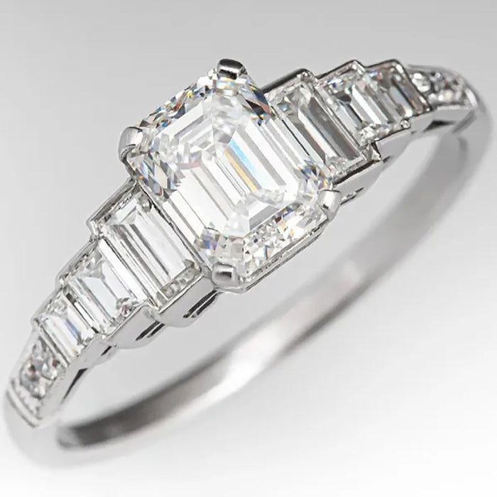 New Anniversary Celebration Finger Ring Fashion T Shape Square Zircon Versatile Sugar Cube Ring