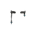 Thorn Vine Ear Cuff With Asymmetric Star Crystal Chain Cross Tassel Alloy Clip On Earrings view 5