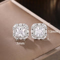 Minimalist Luxury Sparkling Square Sugar Stud Earrings For Women, Petite Princess Daily Earrings view 5