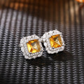 Minimalist Luxury Sparkling Square Sugar Stud Earrings For Women, Petite Princess Daily Earrings view 4