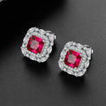 Minimalist Luxury Sparkling Square Sugar Stud Earrings For Women, Petite Princess Daily Earrings view 1