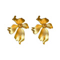 Metal Flower Stud Earrings For Women, European American Statement Runway Light Luxury Jewelry view 5