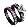 Heart Zircon Couple Rings Set, Classic Color Contrast Simple Fashion Jewelry For Lovers view 5