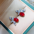 Korean Style Marquise Geometric Stud Earrings Oval Floral Cluster Earrings For Women view 2