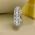 Wide Stacking Index Finger Ring With Flower Leaf Marquise Olive Shape, Vintage Ring For Women view 1