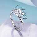 Mother's Day MOM Letter Heart Open Ring, Fashion Adjustable Mom Series Gift Ring For Women view 4