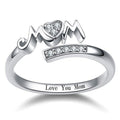 Mother's Day MOM Letter Heart Open Ring, Fashion Adjustable Mom Series Gift Ring For Women view 1