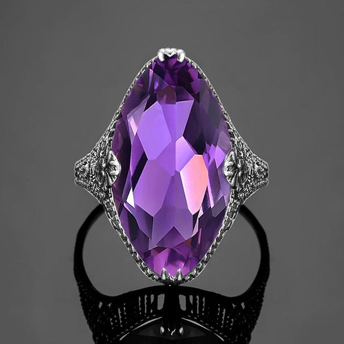 Fashion Exaggerated Marquise Eye Ring, Trendy Statement Finger Jewelry For Women
