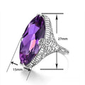 Fashion Exaggerated Marquise Eye Ring, Trendy Statement Finger Jewelry For Women view 5