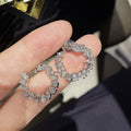 Minimalist Geometric Zircon Stud Earrings Personalized Luxury Exaggerated Ear Jewelry view 3