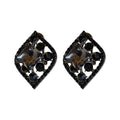 Light Luxury Black Zircon Micro Pave Copper Geometric Tassel Drop Earrings For Women view 5