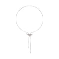 Rhinestone Triangle Adjustable Alloy Sweater Necklace, Light Luxury Geometric Pendant For Women view 5