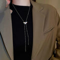 Rhinestone Triangle Adjustable Alloy Sweater Necklace, Light Luxury Geometric Pendant For Women view 4