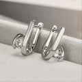 Geometric Twisted Metal Ear Cuffs, Korean Minimalist Curved Wrap Earrings For Women view 2
