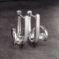 Geometric Twisted Metal Ear Cuffs, Korean Minimalist Curved Wrap Earrings For Women view 1