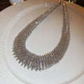 Statement Alloy Spring Choker Necklace With Faceted Geometric Round Design Minimalist Fashion Style view 4