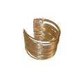 Statement Multilayer Hollow Alloy Open Arm Cuff Bangle Minimalist Creative Jewelry view 5