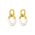 Alloy Oval Twisted Faux Leather Wrap Stud Earrings For Women Light Luxury Geometric Style view 5