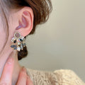 Light Luxury Geometric Waterdrop Artificial Crystal Wind Chime Stud Earrings With Silver Pins view 4