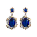 French Luxury Palace Style Oval Zircon Copper Stud Earrings With Silver Posts view 5