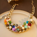 European Flower Pearl Necklace For Women, Luxury Geometric Teardrop Clavicle Chain Banquet Jewelry view 2