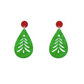 Christmas Tree Hollow Teardrop Glitter Acrylic Alloy Stud Dangle Earrings For Women Holiday Party Earrings view 5