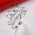 Women's Fashion Double Layer Heart Ring, Elegant Statement Finger Ring For Party Jewelry view 4