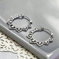 Vintage New Chinese Style Lotus Metal Ear Cuff Earrings Fresh Court Style Hoop Earrings For Women view 2
