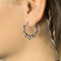 Vintage New Chinese Style Lotus Metal Ear Cuff Earrings Fresh Court Style Hoop Earrings For Women view 4