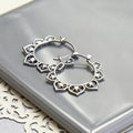 Vintage New Chinese Style Lotus Metal Ear Cuff Earrings Fresh Court Style Hoop Earrings For Women view 3