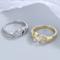 European American Vintage Heart Open Ring, Simple Metal Finger Heart Gesture Ring For Women view 2