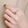 European American Vintage Heart Open Ring, Simple Metal Finger Heart Gesture Ring For Women view 4
