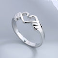 European American Vintage Heart Open Ring, Simple Metal Finger Heart Gesture Ring For Women view 1