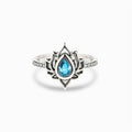 Antique Flame Shape Lotus Ring Chinese Style Vintage Wide Band Statement Single Finger Ring view 9