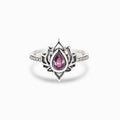 Antique Flame Shape Lotus Ring Chinese Style Vintage Wide Band Statement Single Finger Ring view 6