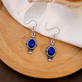 European American Vintage Ethnic Cat Eye Stone Heart Water Drop Bohemian Court Style Earrings view 4