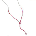 Korean Minimalist Geometric Round Zircon Pendant Necklace Pink Diamond Collarbone Chain For Women view 5