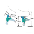 Blue Gradient Mini Hummingbird Necklace And Earrings Japanese Style Fresh Daily Jewelry Set view 5