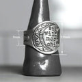 Creative Round Disc Carved Moon Ring In Thai Silver Color Indian Style Unisex Finger Jewelry view 4